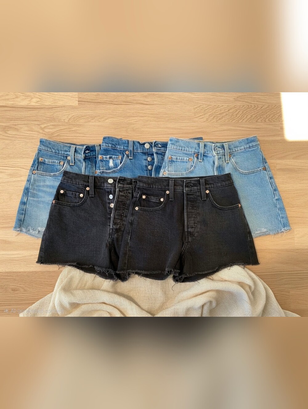Lot of 8 Pairs of Levi's Ribcage Shorts: Size 24